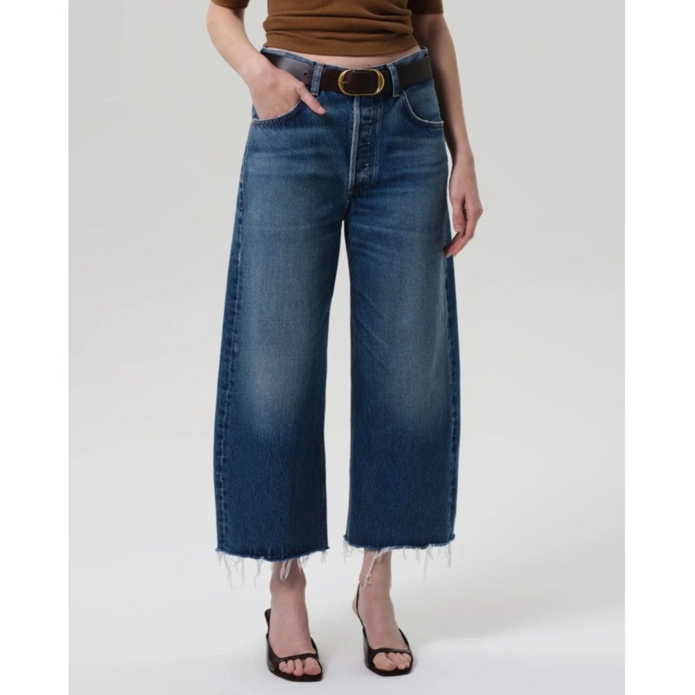Citizens of Humanity Ayla Raw Hem Crop Jeans Chaya Wide Leg Size 26